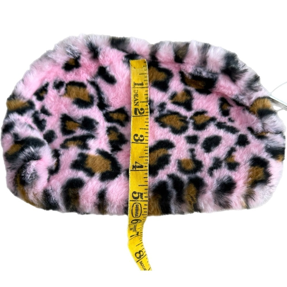 PINK CHEETAH PRINT Cosmetic Faux Fur Bag NWT GREAT GIFT! - Picture 8 of 17